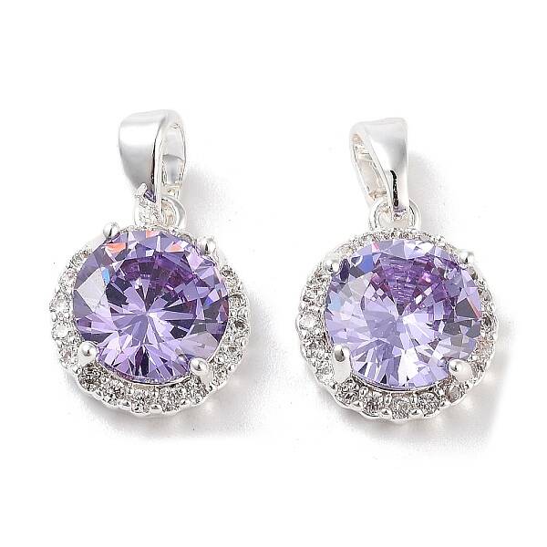 Brass Micro Pave Cubic Zirconia Charms