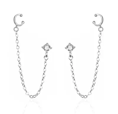 Agato Modern Silver Earrings AGT-E041PW-EC