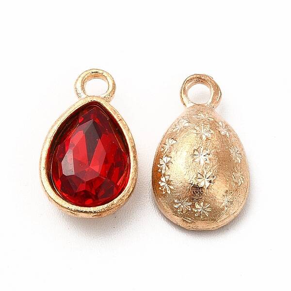 Faceted Glass Rhinestone Pendants