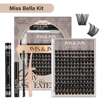 JMS&JMS Miss Bella Kit l 144pcs 8-18mm Volume D-Curl Eyelash Cluster DIY Springtok Lash Extensions at Home Makeup Cosmetic Ca...
