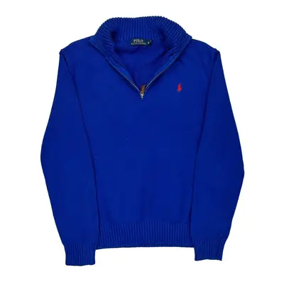Polo By Ralph Lauren 1/4 Zip - Medium Blue Cotton