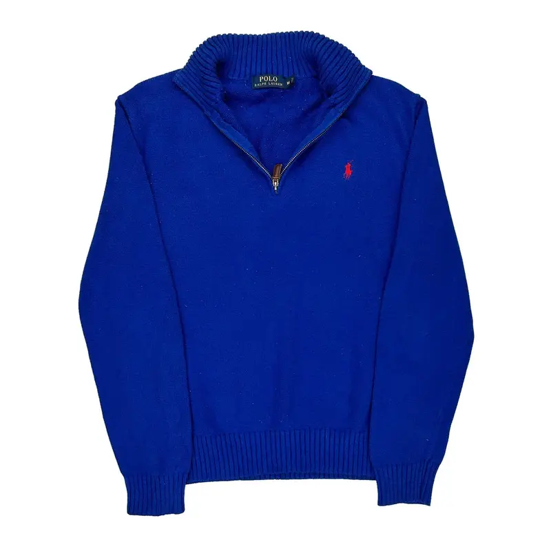 Polo By Ralph Lauren 1/4 Zip - Medium Blue Cotton