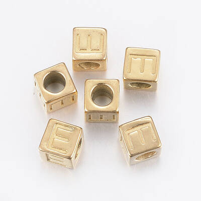 304 Stainless Steel Large Hole Letter European Beads