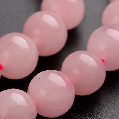 Round Natural Rose Quartz Gemstone Bead Strands