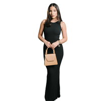 Popilush Sleeveless Crew Neck Maxi Shapewear Dress