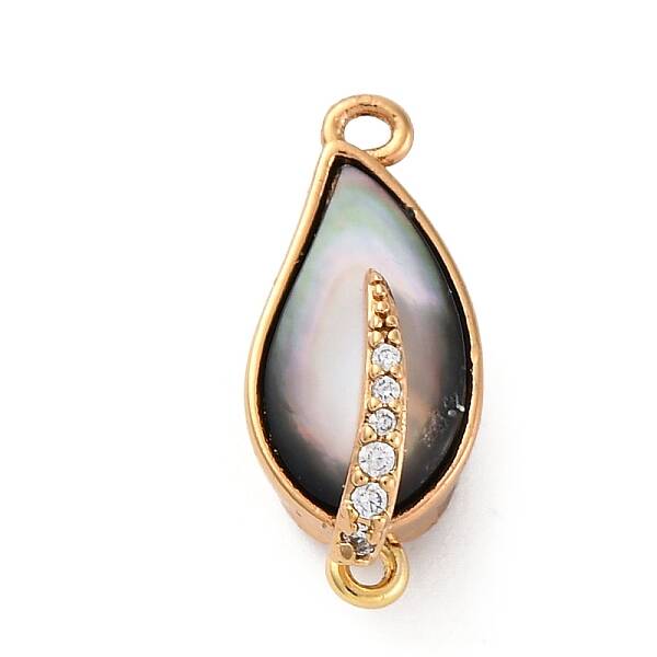 Brass & Black Lip Shell & Epoxy Resin Box Clasps