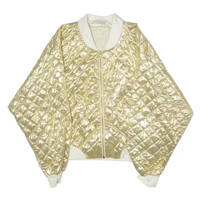 KENDZIA Womens Bomber Jacket Gold Diamond UK 16