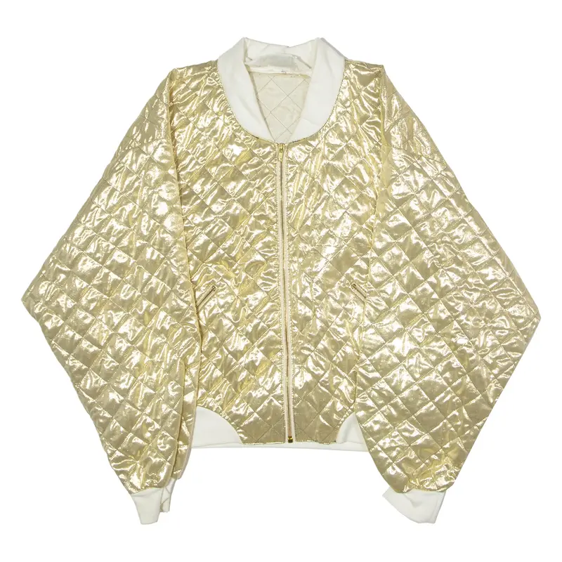 KENDZIA Womens Bomber Jacket Gold Diamond UK 16