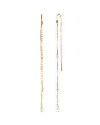 Chatoyant Threader Earrings | Metal Color: Gold