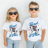 Youth And Adult Feral and Free T-Shirt, Funny Raccoon Shirt, American 4th of July Shirt, Summer Meme Shirt, Patriotic Shirt, ...