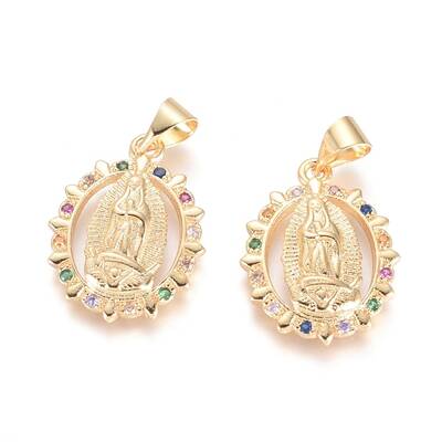 Brass Micro Pave Cubic Zirconia Pendants