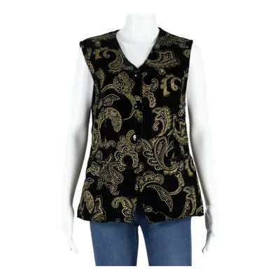 SE COCKTAILS Womens Printed Waistcoat Black V-Neck Sleeveless Paisley M