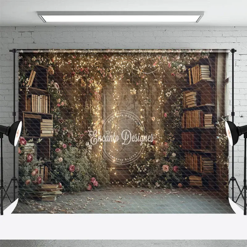 Bookcase Lamp Cement Wall Room Backdrop For Photo - Aperturee