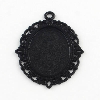 Electrophoresis Alloy Oval Pendant Cabochon Settings