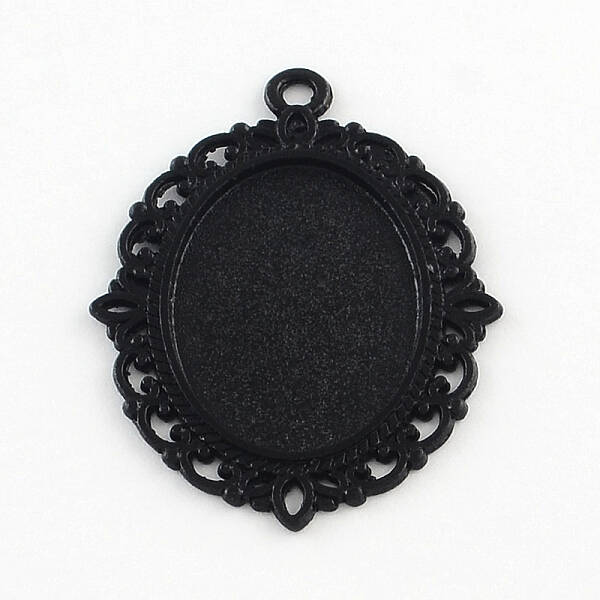 Electrophoresis Alloy Oval Pendant Cabochon Settings