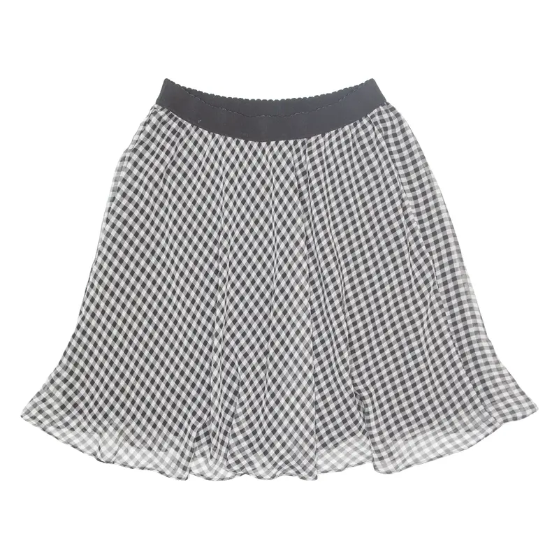 GUESS Womens A-Line Skirt Black Knee Length Gingham L