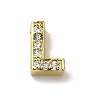 Brass Micro Pave Cubic Zirconia Beads