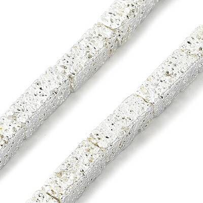 Electroplated Natural Lava Rock Beads Strands