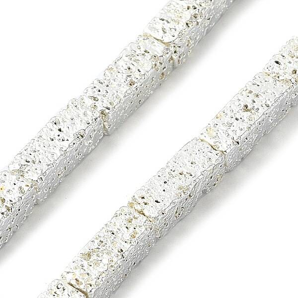 Electroplated Natural Lava Rock Beads Strands