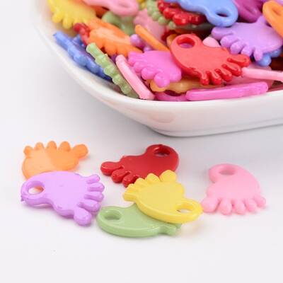 Baby Shower Ornaments Acrylic Baby Feet Pendants