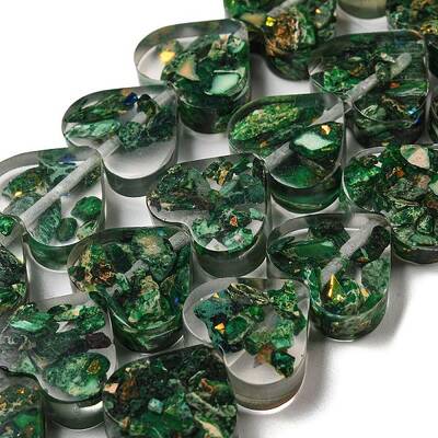 Dyed Natural Imperial Jasper with Resin Beads Strands