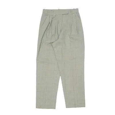 Pleated Chino Trousers Grey Relaxed Tapered Womens W26 L26