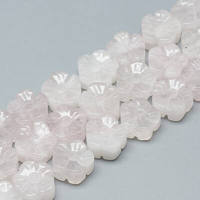 Carved Natural Rose Quartz Beads Strands