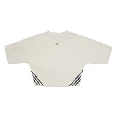 ADIDAS Cropped Womens T-Shirt Beige Crew Neck S