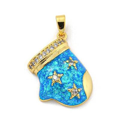Christmas Brass Micro Pave Cubic Zirconia Pendant