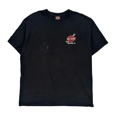 Chicago Harley Davidson Graphic T-Shirt - 2XL Black Cotton