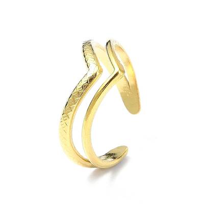Ion Plating(IP) 304 Stainless Steel Heart Open Cuff Ring