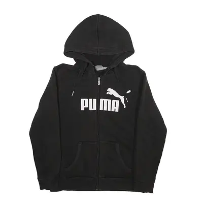 PUMA Hoodie Black Full Zip Girls M