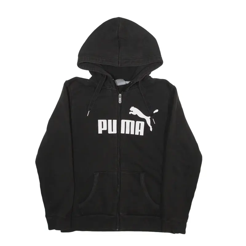 PUMA Hoodie Black Full Zip Girls M