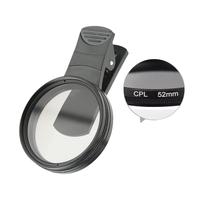 52mm CPL Filter for Phone Lens, Clip-on Polarizer Filter, CPL Phone Camera Lens for Most Smartphones, Clip-on Design CPL Filt...