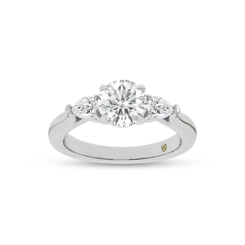 Bruges Three Stone Round Lab Grown Diamond Engagement Ring | 10K White Gold 4 1/5 CT. TW.