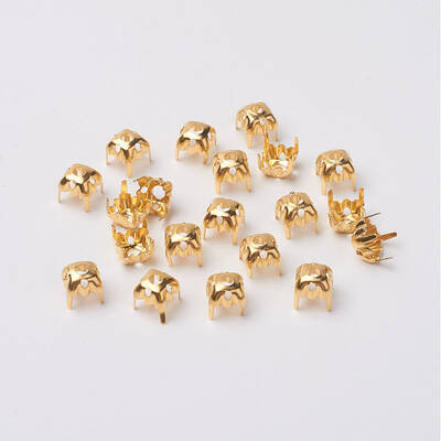 Square Brass Rhinestone Claw Settings