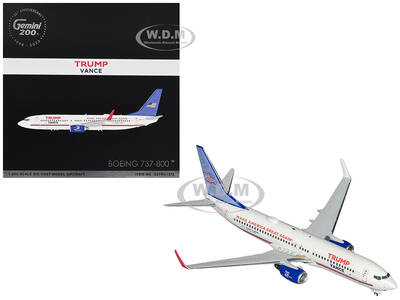 Boeing 737-800 Commercial Aircraft Trump-Vance Campaign (N917XA) White with Blue Tail Gemini 200 Series 1/200 Diecast Model A...
