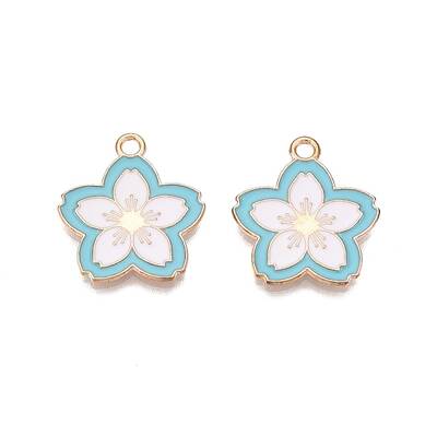 Light Gold Plated Alloy Enamel Pendants