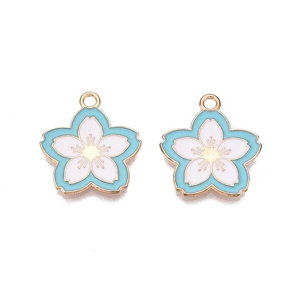 Light Gold Plated Alloy Enamel Pendants
