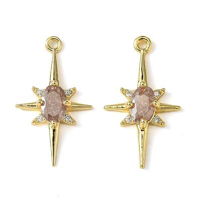 Brass Micro Pave Cubic Zirconia Pendants