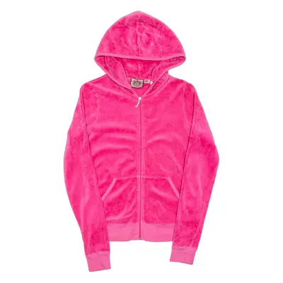 JUICY COUTURE Womens Pink Hoodie Full Zip M