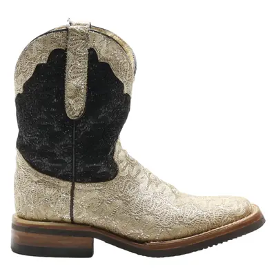 FERRINI Cowboy Boots Cream Synthetic Womens UK 5.5