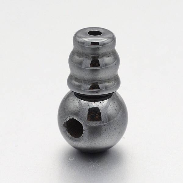Non-magnetic Synthetic Hematite 3 Hole Guru Beads