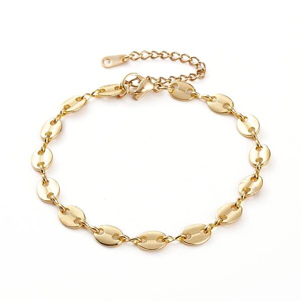 Brass Coffee Bean Chain Bracelets
