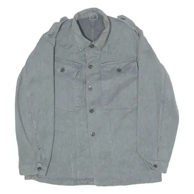 Swiss Mens Workwear Jacket Grey Twill 90s M