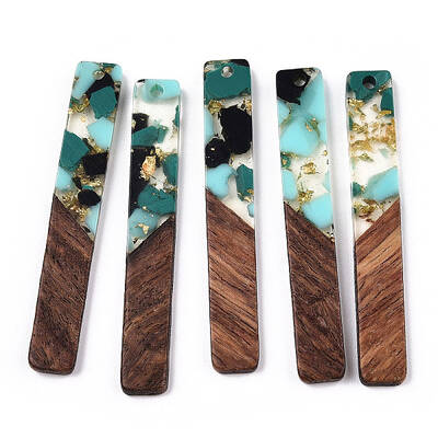 Transparent Resin & Walnut Wood Big Pendants