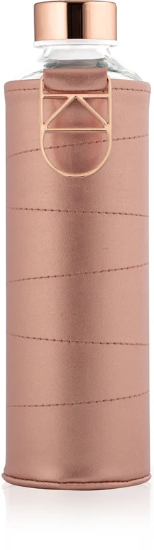 Equa Mismatch Glass Water Bottle + Leatherette Wrap, Bronze, 750 ml
