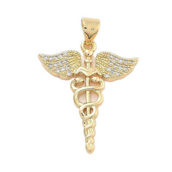 Brass Pave Clear Cubic Zirconia Pendants