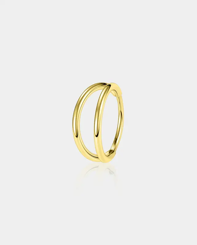 16G 14K Gold Double Layered Cartilage Hoop - 8mm