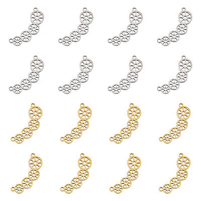 16Pcs 2 Colors 304 Stainless Steel Connector Charms